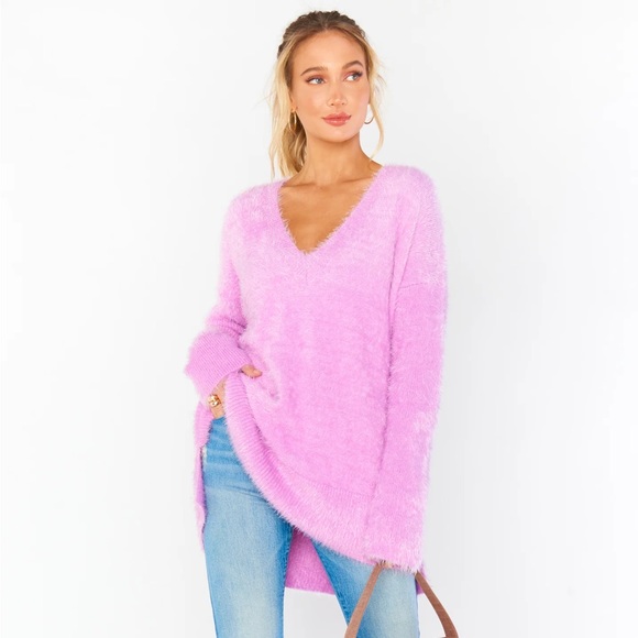 Show Me Your Mumu Oversized Pink Knit Forever Sweater S - Picture 3 of 6